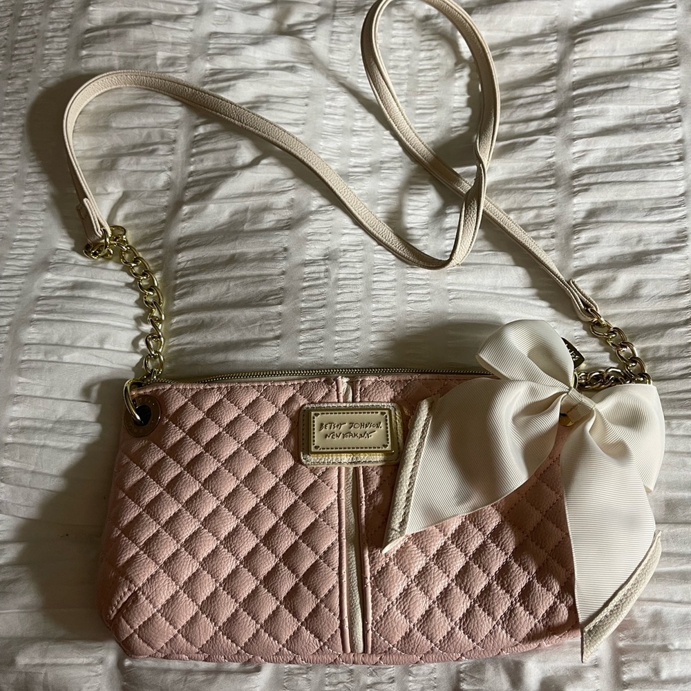 Betsey Johnson Perfect Pink Crossbody Bag with Bow